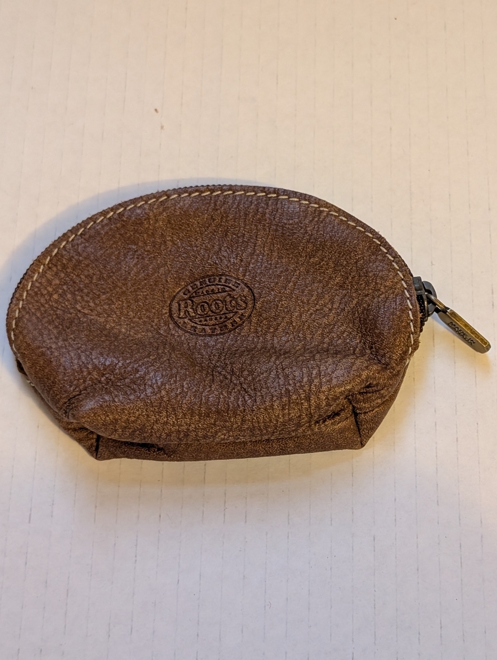 Roots Brown Leather Coin Pouch In EUC